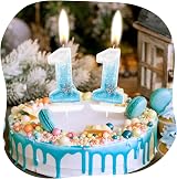 mciskin Frozen Glitter 3rd Birthday Candle Blue White Snowflake 3 view 5