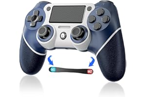 PSKONTORORA Wireless Controller for P4 Compatible with P4/Slim/Pro/PC,P4 Gaming Controllers with Dual Vibration/Programmable Back Button/Audio Jack/Turbo Function/Type c Port【Upgraded】