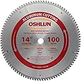 Oshlun SBNF-140100 14-Inch 100 Tooth TCG Saw Blade with 1-Inch Arbor for Aluminum and Non Ferrous Metals