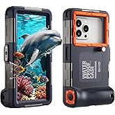 2026 Underwater Snorkeling Diving Phone Case for iPhone 17/16/15/14/13/12Pro Max/Galaxy S25/S24/S23.[50ft/15m] Professional Scuba Dive Waterproof Case Universal Underwater Photo & Video(Blue)