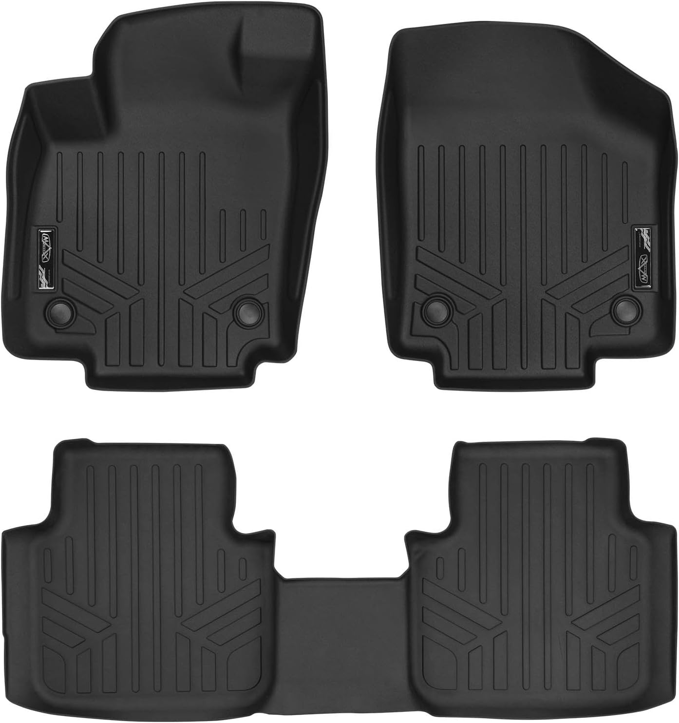 MAXLINER Car Floor Mats 2 Row Liner Set Black for 2018 Volkswagen Atlas Without Fender Premium Audio System