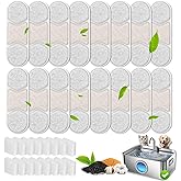 16+16 Pack Replacement Filters for Zuqqony 12L Stainless Steel Dog Water Fountain, 8 Month Set for Large Dogs Water Bowl Dispenser, Includes 16 Filters & 16 Sponges