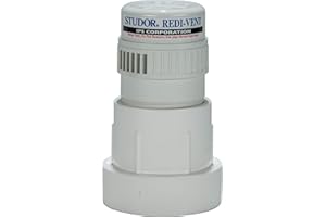 Studor 20346 Redi-Vent Air Admittance Valve with PVC Adapter, White, 1-1/2- or 2-Inch Connection