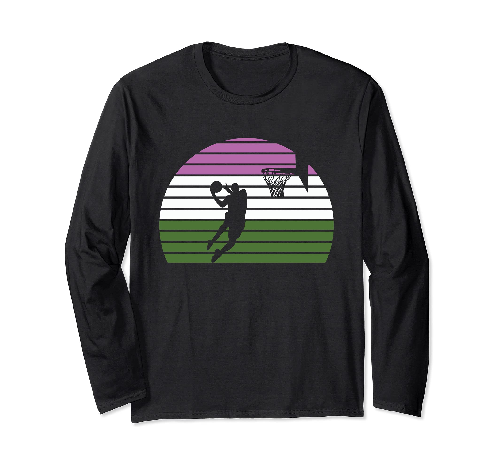Basketball Player LGBT-Q Retro Gender-Queer Pride Sport Fan Long Sleeve T-Shirt