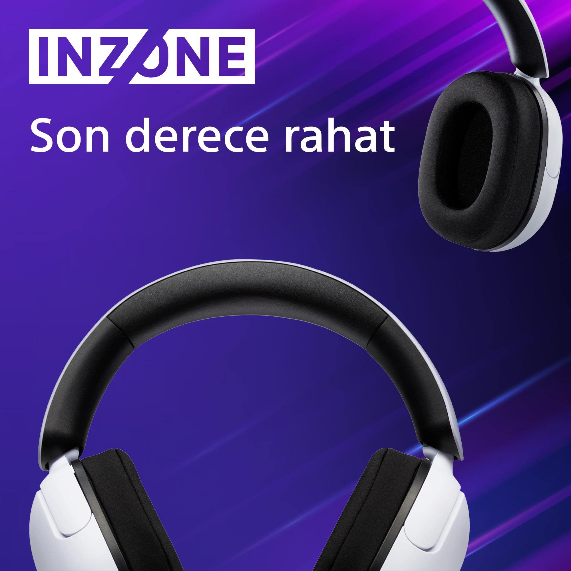 Sony INZONE H3 Gaming Headset - 360 Spatial Sound für Spiele - Hochwertiges Boom-Mikrofon - PC/PlayStation5, Weiß, Norme 6