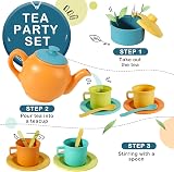 AOLEVA Kids Tea Set Play Kitchen Accessories 35pcs Multicolor Plastic view 3