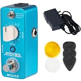 MOOER Guitar Pitch Box Harmony, Pitch Shift, Detune Pedal with Pedalboard Footswitch Toppers, Guitar Picks, 9V 300mA Power Supply