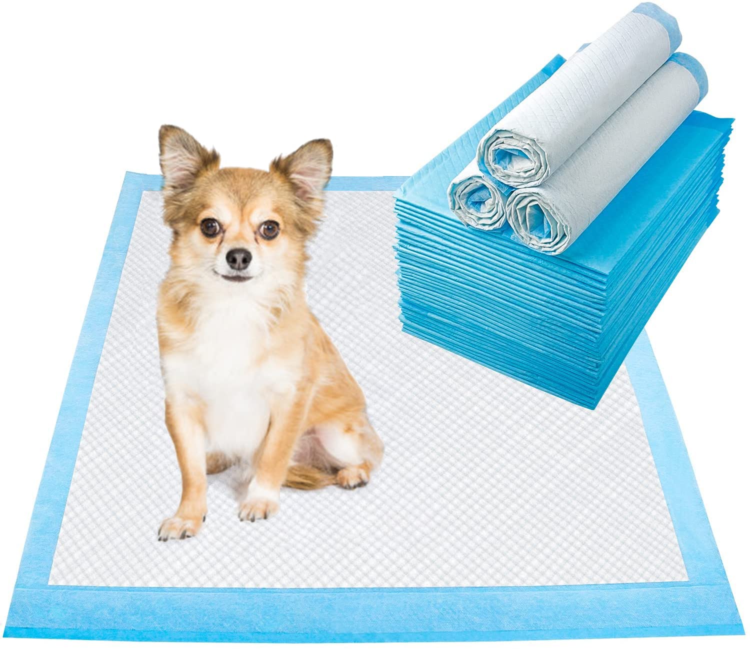 LONENESSL Premium Disposable Puppy Training Pads Leak-Proof and Super Absorbent Puppy Pee Pads Disposable Fast Drying Pee Mats for Dogs Cats Rabbits Pets (60 * 45CM 50pcs)