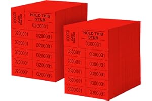 LANCASTER BINGO COMPANY Auction Tickets - 1000 Sheets - 10 Numbers per Sheet (Red)