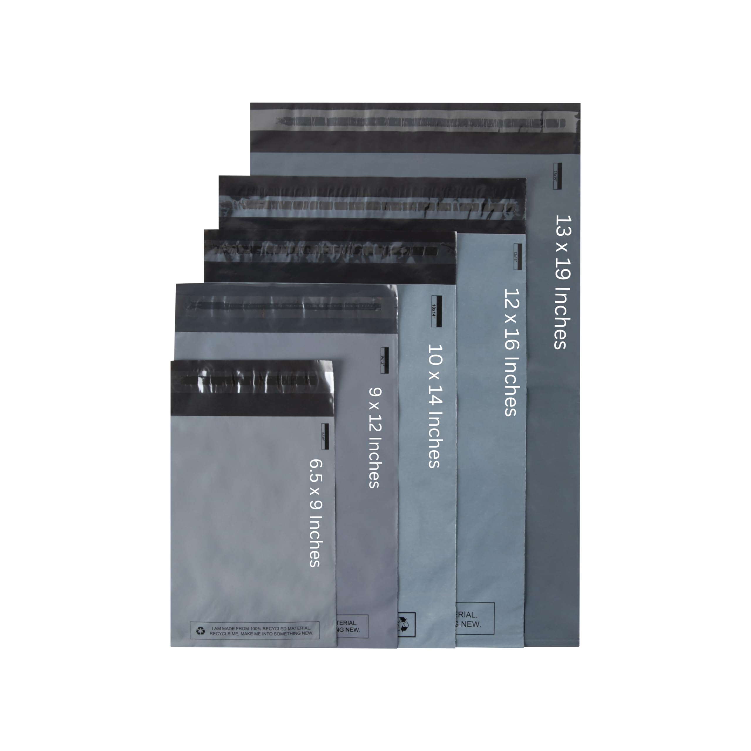 DVIVA 50 Mixed Grey Parcel Bags, Postage Bags, Mailing Bags 5 Sizes 10 Each Poly Postal Bags Self Seal Small to Large Mailing Bags Packaging Assorted Mailers Posting Shipping Post Parcels Package Bags