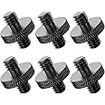 Rigych 1/4 to 1/4 Male Camera Screw Adapter for DSLR Shoulder Mount Camera Cage Light Stand Mic Stand Tripod Mic Mount, 6 Pcs
