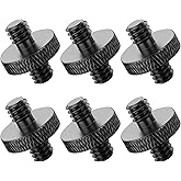 Rigych 1/4 to 1/4 Male Camera Screw Adapter for DSLR Shoulder Mount Camera Cage Light Stand Mic Stand Tripod Mic Mount, 6 Pcs