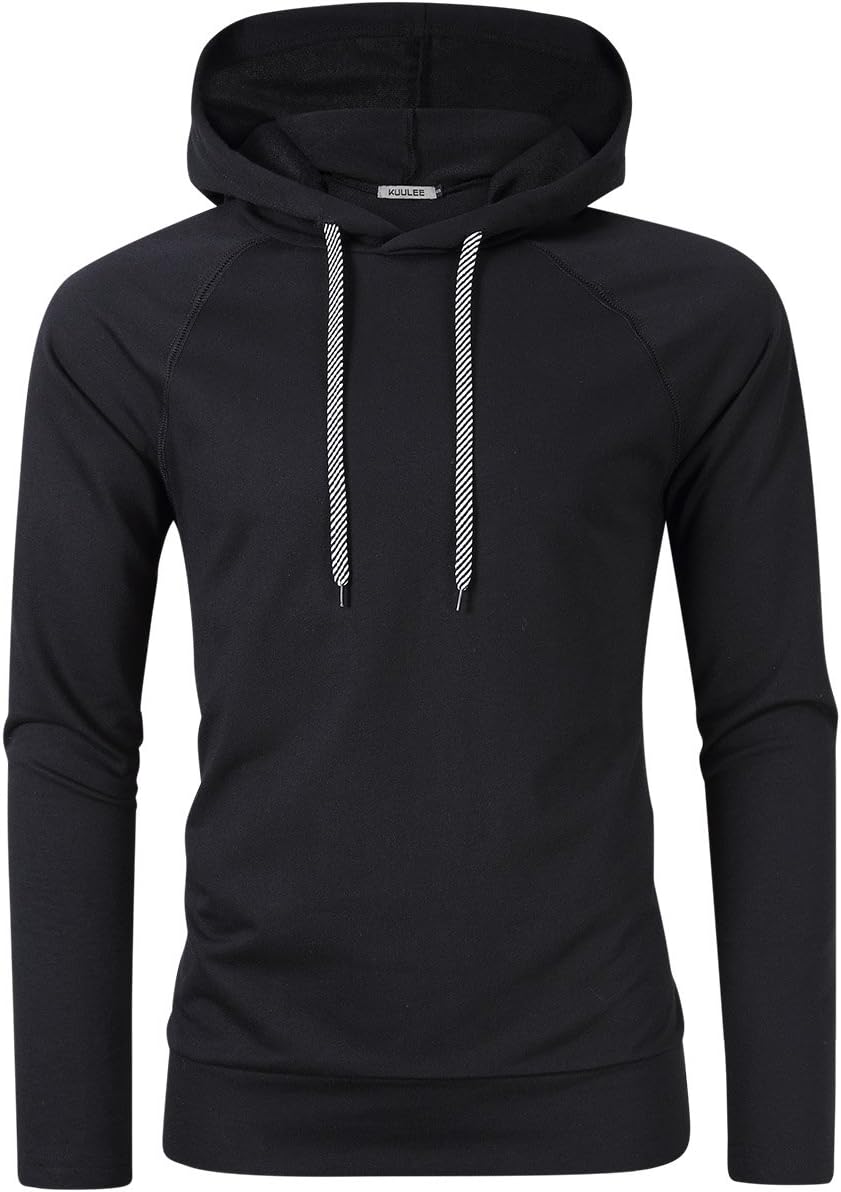 Kuulee Men's Performance Hoodie Sweatshirt Slim Fit Long Sleeve Sportswear