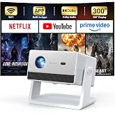 HAPPRUN 1500 ANSI 4K Decoding Outdoor Projector with Built-in Streaming App | Smart Projector with WiFi and Bluetooth, 270&deg; Stand, Electric Focus &amp; Keystone, Dolby Audio for Indoor &amp; Outdoor Movies