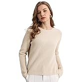 GreenMount Cashmere Sweaters for Women Essential Crewneck Ribbed Long Sleeve Pullover Sweater