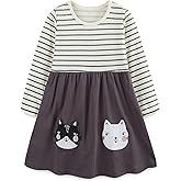 Bumeex Toddler Girl's Long Sleeve Dresses 2-7Y