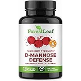 ForestLeaf D Mannose Supplements for Women & Men - D-Mannose 1000mg Capsules with Cranberry, Hibiscus & VIT C - DMannose Pills for UTI, Urinary Tract & Bladder Support - 120 Caps
