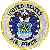 Support the Air Force 3 inch Novelty Round Military Patch with Iron on/Sew on Backing