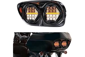 Motorcycle Front Headlight LED Light Assembly Honeycomb For Harley Davidson Road Glide 1998-2013
