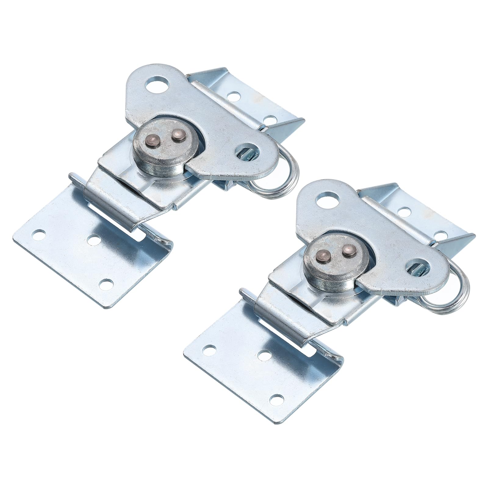 Photo 1 of uxcell 2Pcs Butterfly Twist Latch, 4.72 Inch Alloy Spring Loaded Twist Latch Keeper Toggle Clamp Butterfly Draw Latch for Case Box Suitcases Wooden Box, Blue