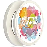 KIWIHUB 2 Pack White Artist Tape for Watercolor Paper, White Art Masking Tape for Drafting Painting Canvas Framing - Acid Free 0.25" x 180 FT & 0.4" x 180 FT