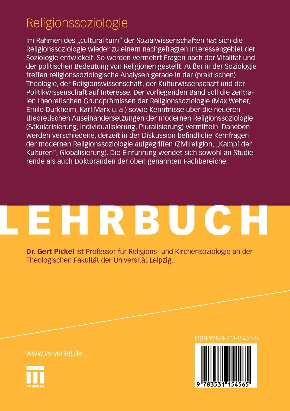 Religionssoziologie Eine Einführung In Zentrale - 