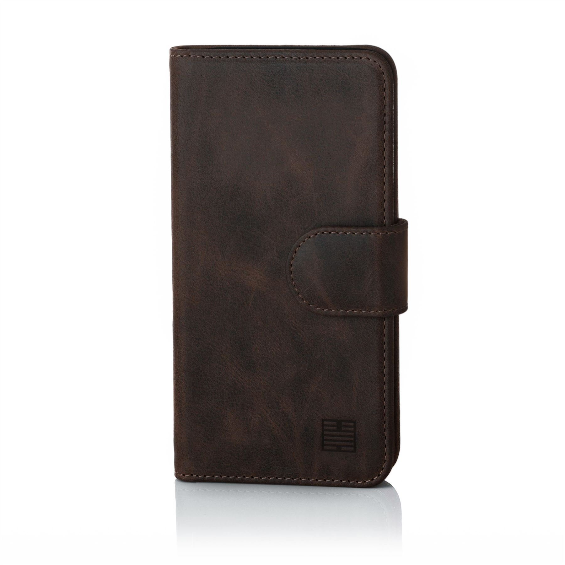 32ndShop 32nd Premium Series - Real Premium Leather Book Wallet Case Cover For Apple iPhone 6 Plus & 6S Plus, Real Leather Flip Design With Card Slot, Magnetic Closure and Built In Stand - Dark Brown