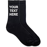 sockprints Custom Dress Socks for Men – Add Your Text or Name, Personalized Writing Design, Printed Dress Socks