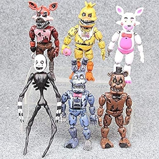 No Regalos de Anime Five Nights at The Figure of Freddy 4 FNAF Foxy Gold Freddy Girl Freddy Sister Ubicación Fazbear Bonnie PVC Figura Juguetes Modelo Muñeca 6Pcs: Amazon.es: Hogar