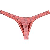 iKingsky Men's Colorful Big Pouch Thong Underwear Sexy Low Rise Bulge Mens T-back Under Panties