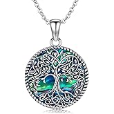 Odinstone Tree of Life Necklace, Sterling Silver Pendant for Women Family Tree Necklaces Jewelry for Mom/Wife/Grandma(With Fine Gift Box)
