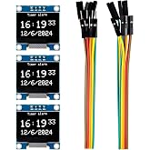 ELEGOO 3PCS 0.96 Inch OLED Display Screen Module, Self-Luminous, SSD1306 | Compatible with Arduino, I2C OLEDs Display Mini Screens, 128x64, White, 3.3-5V Power, 0x3C Address and 10 Wires