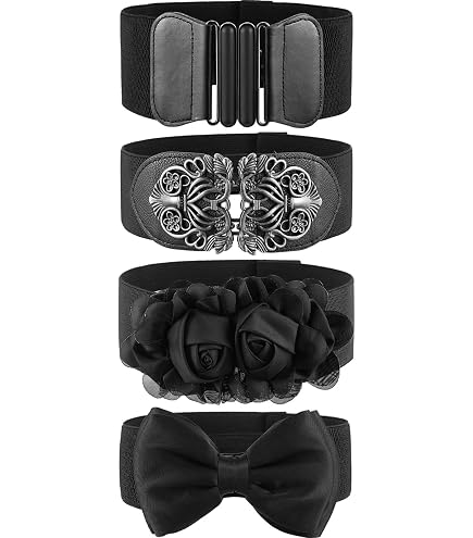 6851 Women\'s Kreepsville Skull Elastic Waist Belt Black Women main image 4