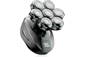 CYRUZI Head Shavers for Bald Men, Detachable Head Shaver, IPX7 Waterproof Wet Dry Bald Head Shavers, 7D LED Display Electric Rechargeable Head Shaving Kit with Type-C Charge