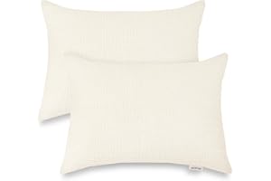 Wimist Toddler Pillowcases for 13"x18" Pillow 2 Pack, Muslin Small Toddler Baby Kids Travel Pillow Covers for Boys Girls with Envelope Closure (Pale Yellow, 13 x 18 Inch)
