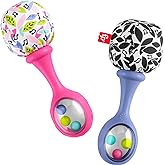 Fisher-Price Newborn Toys Rattle ‘n Rock Maracas, 2 Soft Musical Instruments for Developmental Play Babies Ages 3+ Months, Pi