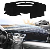 Sunsdrew Black Dash Cover for 2007-2011 Toyota Camry Dashboard Cover Mat | For Toyota Camry Accessories Sunshade Nonslip Mesh Protector No Glare