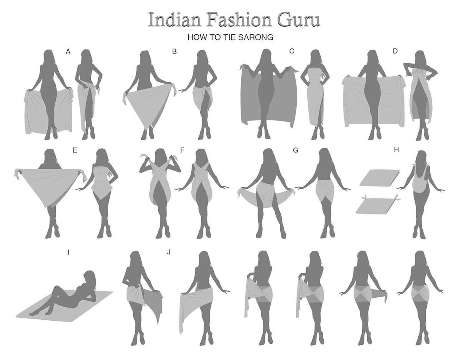 indian fashion guru women's beautiful beach wear sarong, pareo, wrap swimsuit cover up