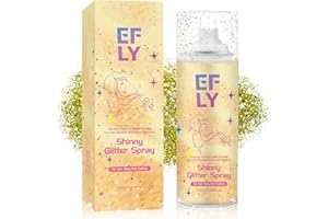 EFLY Body Glitter Spray for Hair and Body, Hair Glitter Spray for Clothes, Face, Skin, Long Lasting Spray Glitter Suitable for Music Festival Rave and Makeup Prom 4.05 FL Oz (Golden)