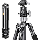 K&F CONCEPT X-Series 68" Carbon Fiber Camera Tripod,Professional Photography Tripod with 36mm Metal Ball Head Load Capacity 35.2lbs for Indoor Outdoor Use X284C4+BH-36