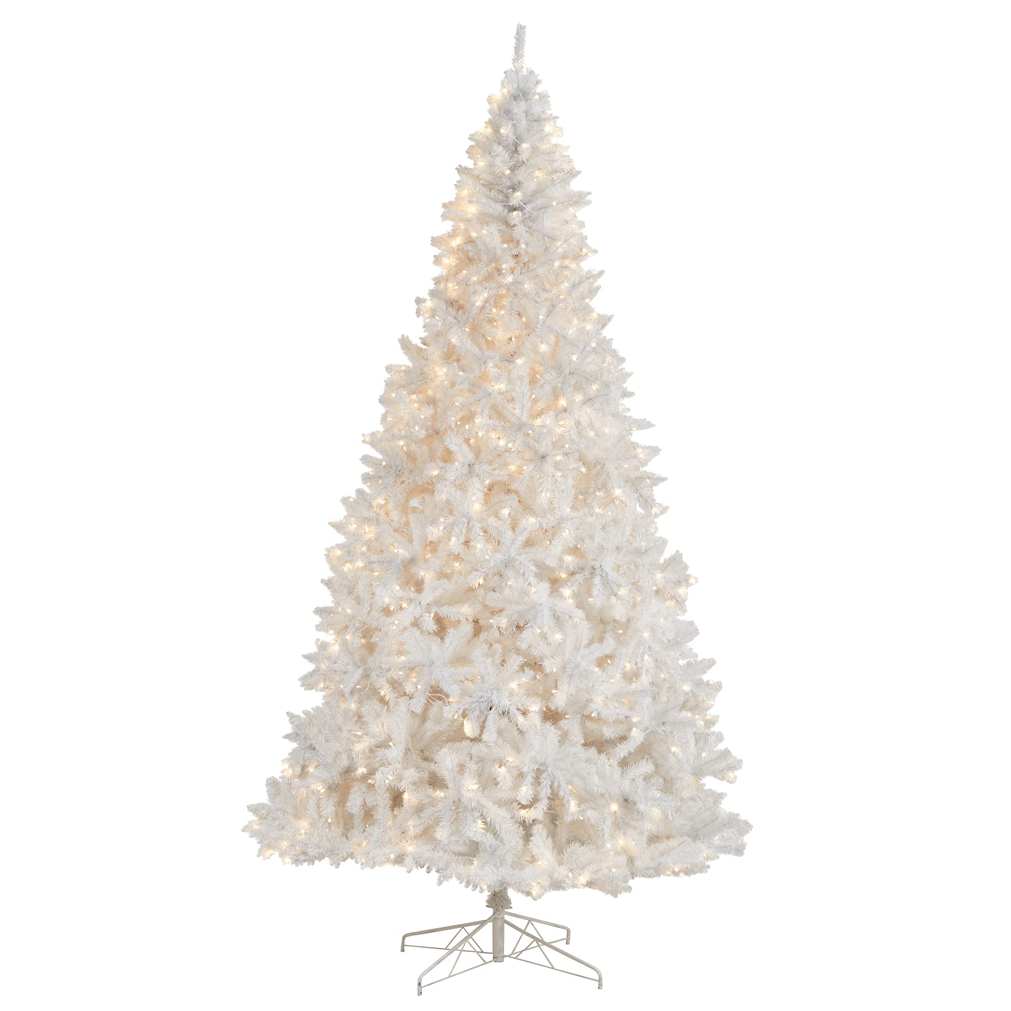 Photo 1 of Nearly Natural 11ft. White Artificial Christmas Tree with 2720 Bendable Branches and 1000 LED Lights, Stabilized on Metal Stand