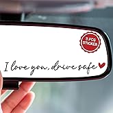 BoopZilla 3PCS I Love You Drive Safe Mirror Sticker (Black), Car Stickers & Decals, Cute Car Accessories for Women Interior, Rear View Mirror Accessories, Cars Decor, Valentines Day Gifts For Her, Him