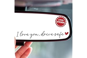 BoopZilla 3PCS I Love You Drive Safe Mirror Sticker (Black), Car Stickers & Decals for Women, Rear View Mirror Accessories, Car Accessories for Women Interior, Cute Cars Decor & Decorations