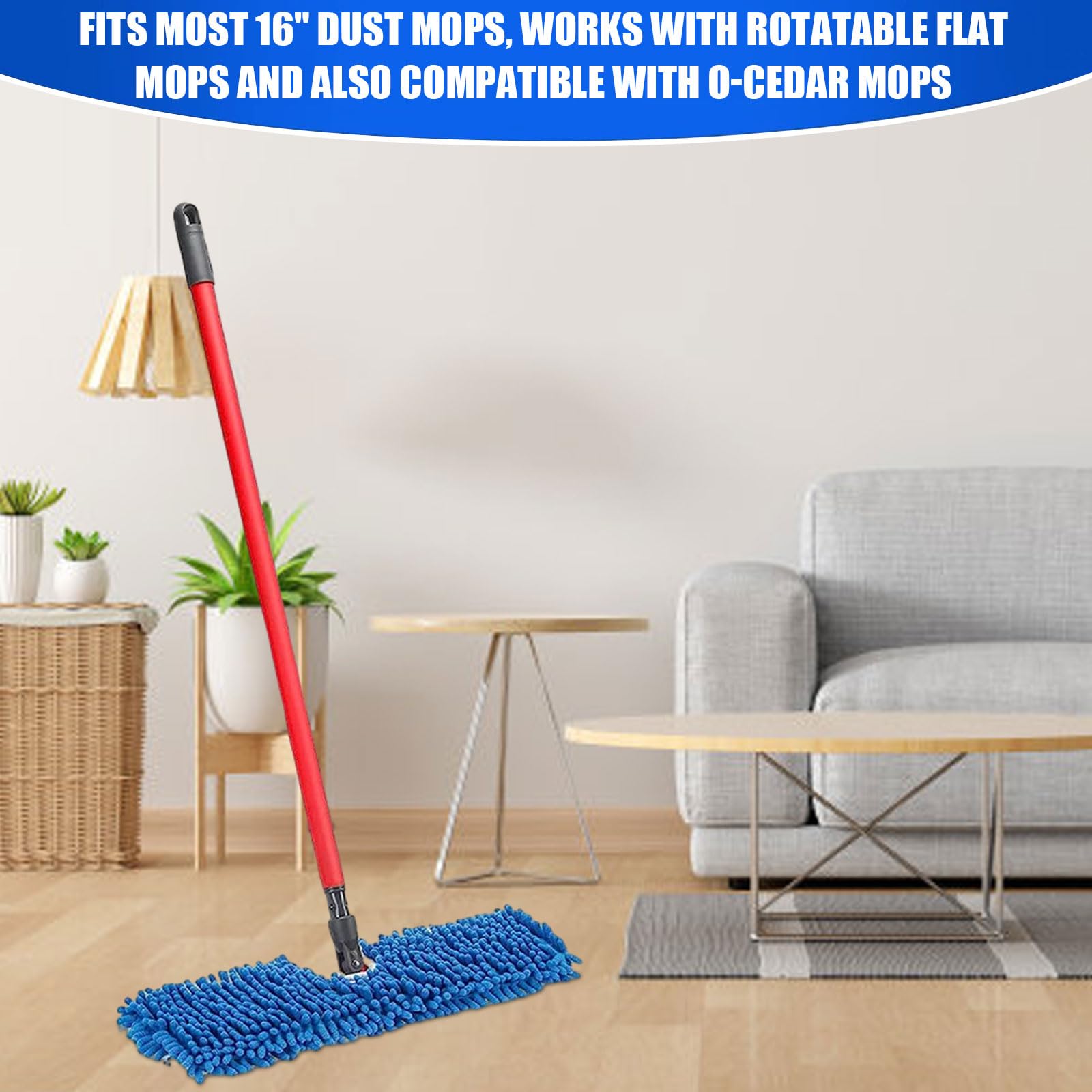 Dovcleing 2 Pack Microfiber Mop Refills Compatible with O-Cedar Dual-Action Flip Mop Resuable Replacement Mop Heads for Dry & Wet Use