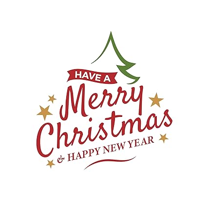 Bannerbuzz Merry Christmas Happy New Year Window Stickers Self