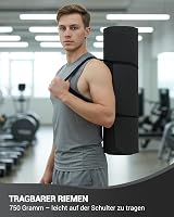 Narwhal 6mm Thick TPE Yoga Mat Non-Slip with Carry Strap 183 x 61 cm Green/Black view 7