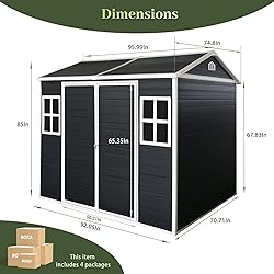 Jaxenor 8x6 FT Resin Storage Sheds Outdoor with