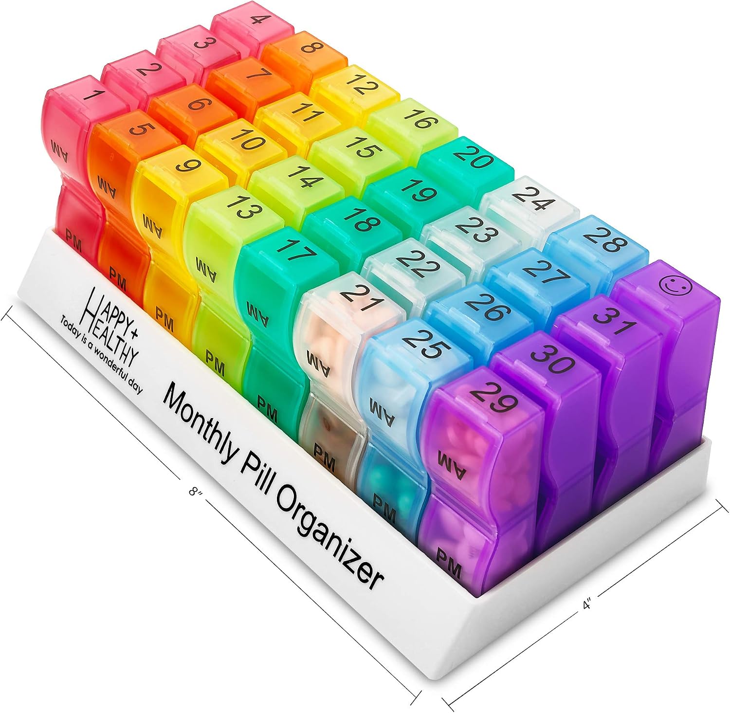 Monthly Pill Organizer - 32 Compartments Am/Pm Daily Pill Organizer 2 Times a Day, Pill Dispenser and Organiser Caddy by MEDca - Image 3