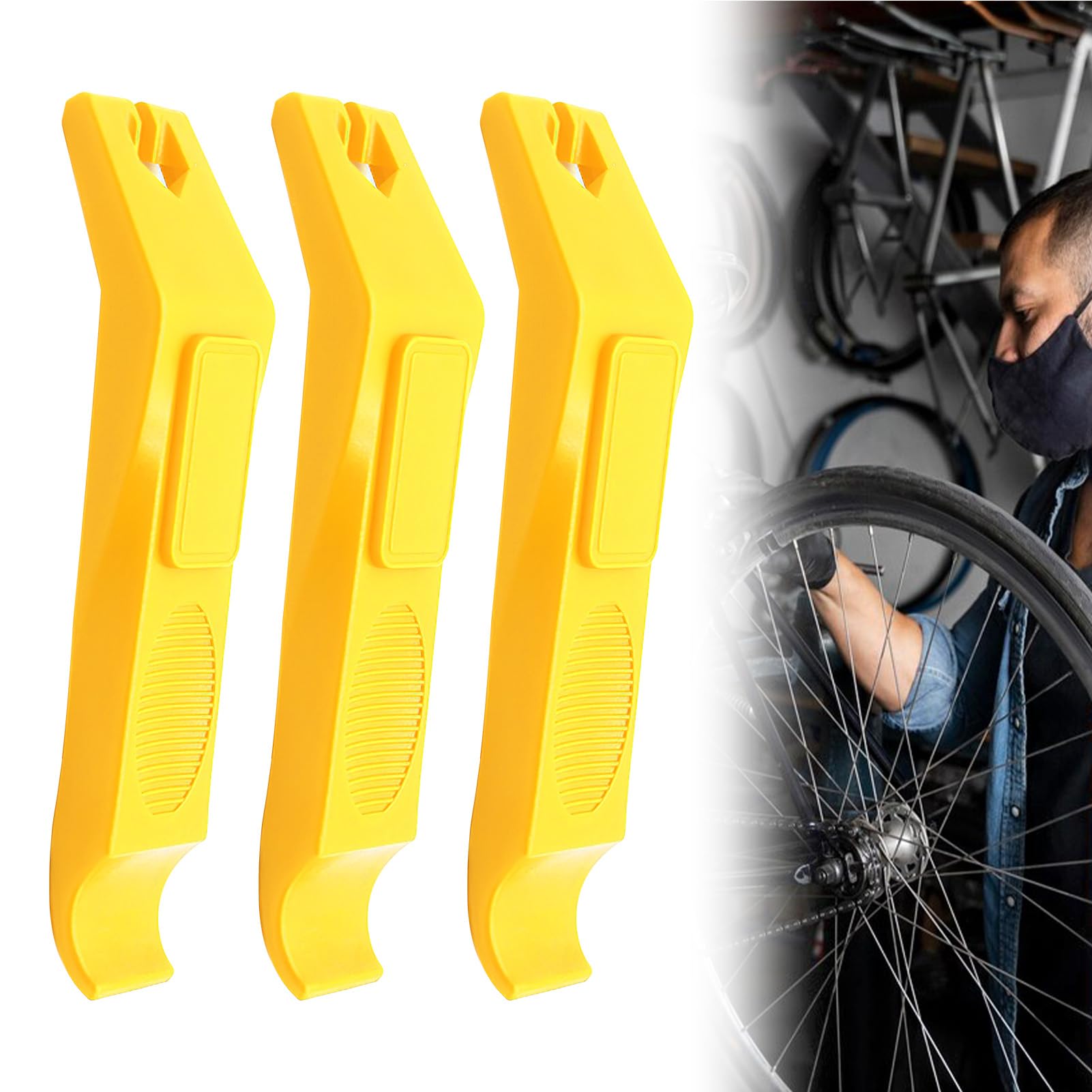Miunpri Tyre Levers for Bicycles Set: Bike Tyre Levers 3Pcs Yellow