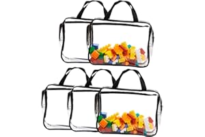 LOVEJO Clear Toy Storage Bags 5-Pack - PVC Organizer with Zipper - Playful Storage Solutions for Building Blocks and Toys - Kids’ Durable Storage Case